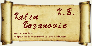 Kalin Božanović vizit kartica